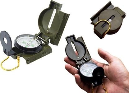 Picture of Kompas Turystyczny Busola Miarka Fluorescencyjne Wskazówki Aluminiowy LEAN
