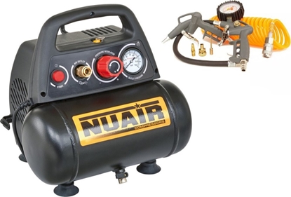 Attēls no Kompresor samochodowy Nuair KOMPRESOR BEZOLEJOWY 6L 8 BAR 1.5KM + ARAK6 (1 SZT)