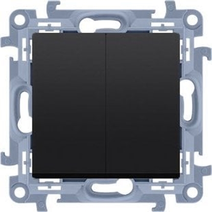 Attēls no Kontakt-Simon cznik wiecznikowy z podwietleniem LED i do wersji IP44 (modu) 10AX, 250V~, zaciski rubowe, czarny mat !Posiada wkadk uszczelniajc pod