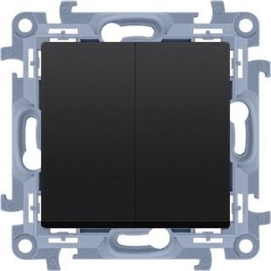 Picture of Kontakt-Simon cznik wiecznikowy z podwietleniem LED i do wersji IP44 (modu) 10AX, 250V~, zaciski rubowe, czarny mat !Posiada wkadk uszczelniajc pod