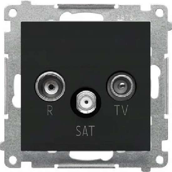 Picture of Kontakt-Simon Gniazdo antenowe R-TV-SAT Kontakt-Simon 55 TASK.01/149 kocowe/zakoczeniowe modu. 1x Wejcie: 5 MHz÷2,4 GHz czarny mat