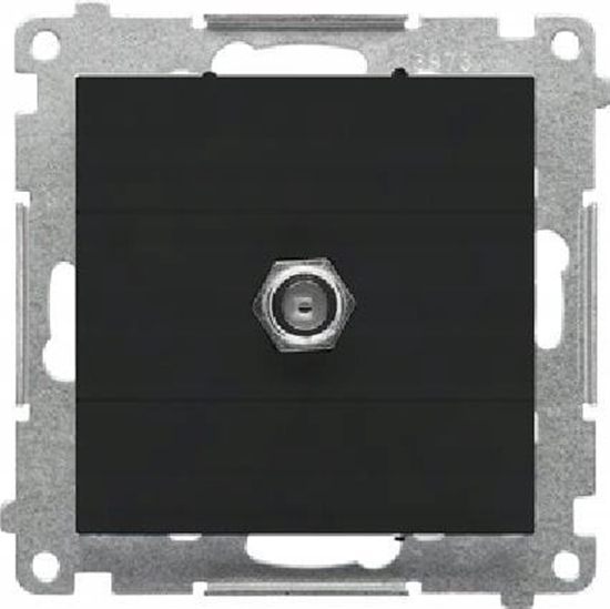 Изображение Kontakt-Simon Gniazdo antenowe typu F Kontakt-Simon 55 TASF1.01/149 pojedyncze modu. Do instalacji indywidualnych czarny mat