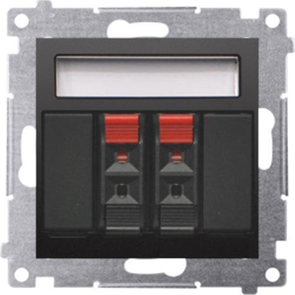 Attēls no Kontakt-Simon Gniazdo gonikowe Kontakt Simon 54 DGL32.01/49 podwójne z polem opisowym modu przekrój przewodów dla wejcia i wyjcia 2,5mm2 czarne