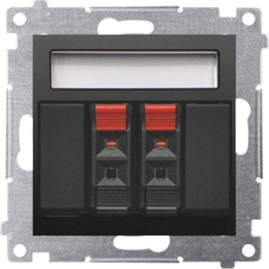 Picture of Kontakt-Simon Gniazdo gonikowe Kontakt Simon 54 DGL32.01/49 podwójne z polem opisowym modu przekrój przewodów dla wejcia i wyjcia 2,5mm2 czarne