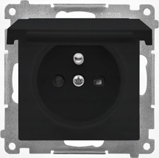 Picture of Kontakt-Simon Gniazdo wtyczkowe Kontakt-Simon 55 TGZ1BCUZ.01/149 do wersji IP44 bez uszczelki modu 16 A, 250V~, szybkozcza czarny mat