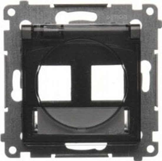 Изображение Kontakt-Simon Pokrywa gniazd teleinformatycznych Kontakt-Simon 54 DKP2B.01/48A IP44 na Keystone paska podwójna z polem opisowym z klapk transparentn antracyt