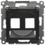 Изображение Kontakt-Simon Pokrywa gniazd teleinformatycznych Kontakt-Simon 54 DKP2B.01/48A IP44 na Keystone paska podwójna z polem opisowym z klapk transparentn antracyt