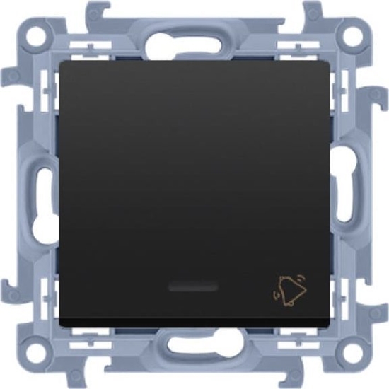 Picture of Kontakt-Simon Przycisk dzwonek Kontakt-Simon Simon 10 CD1L.01/49 z podwietleniem LED modu 10AX, 250V~, zaciski rubowe czarny mat