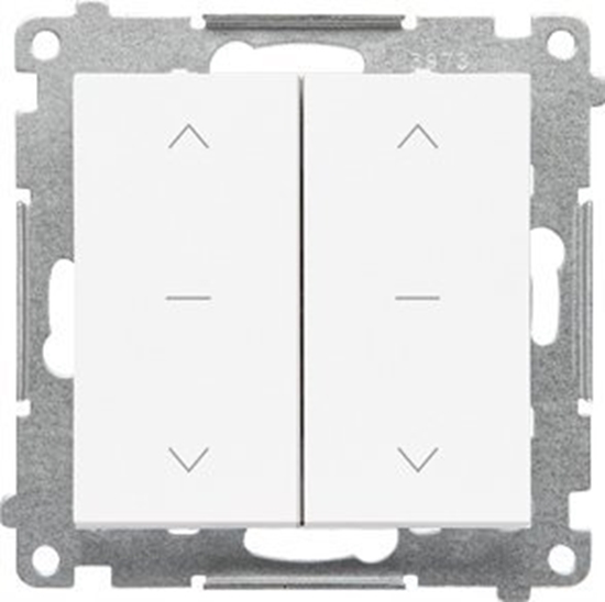 Picture of Kontakt-Simon Przycisk roletowy Kontakt-Simon 55 TZP2.01/111 podwójny trójpozycyjny 1-0-2 modu 10 A, 250V~, szybkozcza biay mat