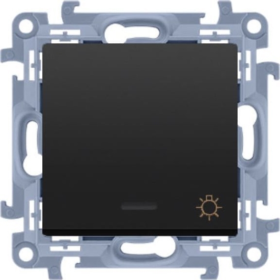 Picture of Kontakt-Simon Przycisk wiato Kontakt-Simon Simon 10 CS1L.01/49 z podwietleniem LED modu 10AX, 250V~, zaciski rubowe czarny mat