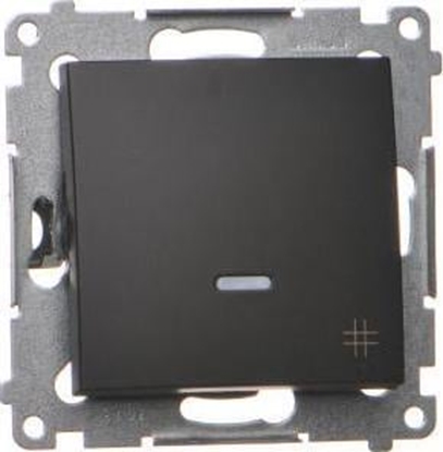 Attēls no Kontakt-Simon Simon 54 cznik krzyowy z podwietleniem LED (modu) 10AX 250V szybkozcza czarny mat DW7L.01/49