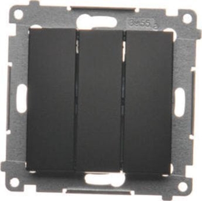 Picture of Kontakt-Simon Simon 54 cznik potrójny z podwietleniem LED (modu) 10AX 250V szybkozcza czarny mat DW31L.01/49