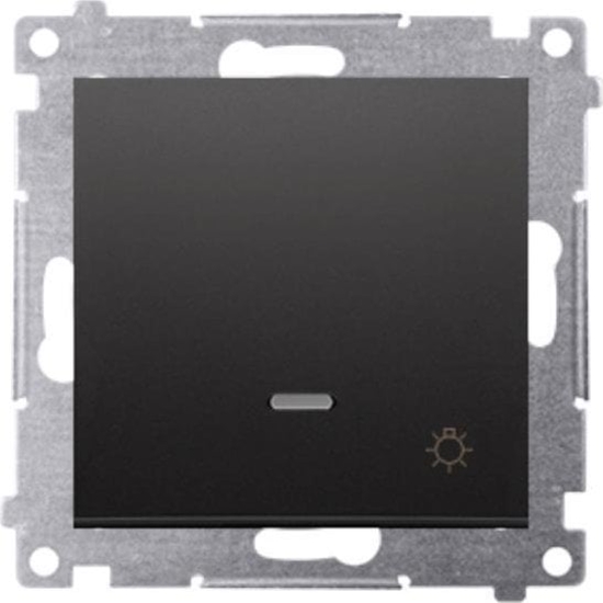 Picture of Kontakt-Simon Simon 54 Przycisk wiato z podwietleniem LED (modu) 10AX 250V szybkozcza czarny mat DS1L.01/49