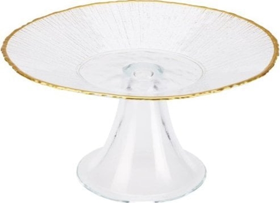 Picture of Koopman Patera szklana dekoracyjna na ciasto na nóce 21 cm ze zot obwódk