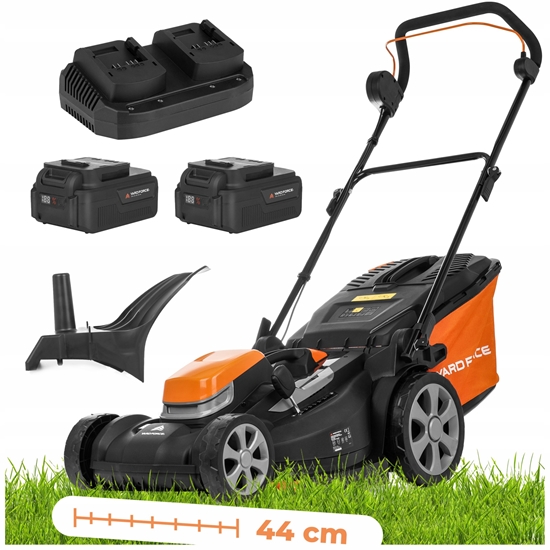 Picture of kosiarka akumulatorowa 2x20v, 2x5,0ah, 44 cm