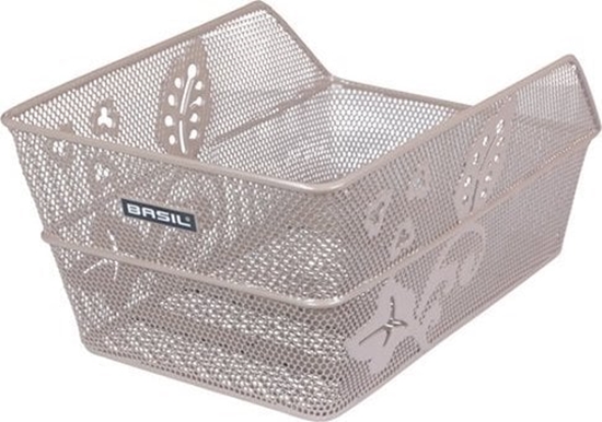 Picture of Kosz na baganik  BASIL CENTO FLOWER REAR BASKET, Stalowy, Nude Metallic (NEW 2025)