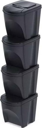 Изображение Kosz na mieci Prosperplast KEDEN KOSZ NA MIECI SORTIBOX 25L SET 4 - ANTRACYT ECO WOOD