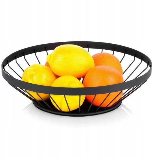 Picture of Koszyk na Owoce Warzywa Metalowy Czarny Ozdobny NAVA 28 cm