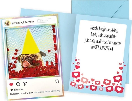 Picture of KUKARTKA Karnet B6 konfetti Urodziny mops