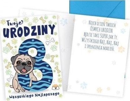 Attēls no KUKARTKA Karnet B6 Urodziny 8 piesek