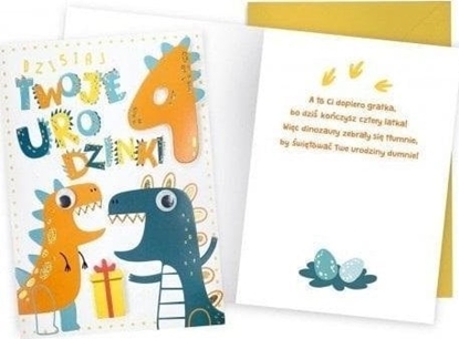 Picture of KUKARTKA Karnet Urodziny 4 dinozaury