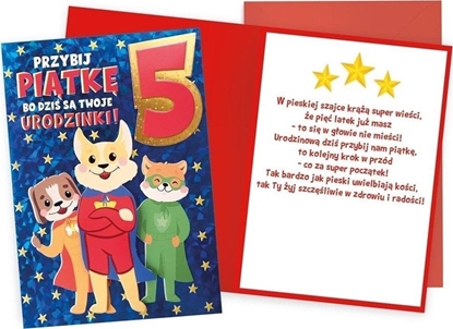 Attēls no KUKARTKA Karnet Urodziny 5 pieski