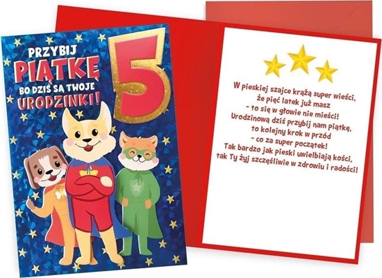 Picture of KUKARTKA Karnet Urodziny 5 pieski