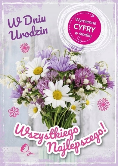 Picture of KUKARTKA Karnet Urodziny wymienne cyfry