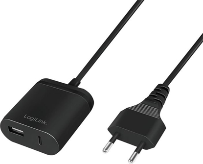 Picture of adowarka LogiLink USB charger Logilink PA0256 black 1XUSB + 1XUSB-C/5VDC/2.4 A PA0256