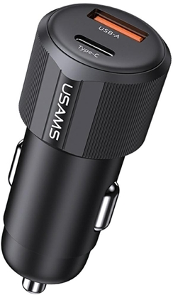 Изображение adowarka samochodowa USAMS YT Series CC283 60W 1xUSB-A 1xUSB-C czarny