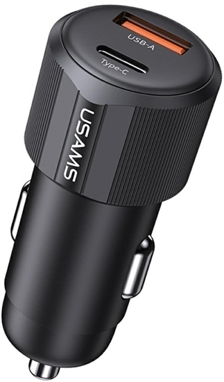 Изображение adowarka samochodowa USAMS YT Series CC283 60W 1xUSB-A 1xUSB-C czarny