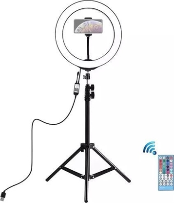 Picture of Lampa piercieniowa Puluz LED iedin lempa 26cm, su trikoju stovu iki 1.1m ir telefono laikikliu, USB