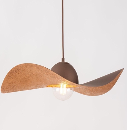 Изображение Lampa wiszca Sigma Sypialniana lampa wiszca KAPELLO metalowy kapelusz hat brzowy