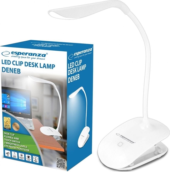 Picture of Lampka biurkowa Esperanza biaa  (ELD104W - 5901299942352)