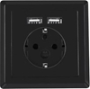 Picture of Lanberg LANBERG AC-WS01-USB2-F-B AC Wall Socket