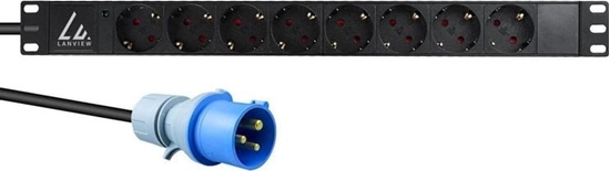 Picture of Lanview Lanview LVR-3MIEC-LIC-SCH8 rozdzielacz zasilania PDU 8 x gniazdo sieciowe 1U Czarny