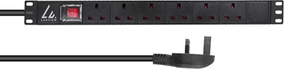 Picture of Lanview Lanview LVR-3MUK-SW-UK6 rozdzielacz zasilania PDU 6 x gniazdo sieciowe 1.4U Czarny