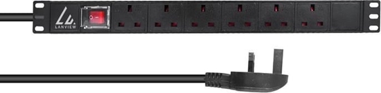 Picture of Lanview Lanview LVR-3MUK-SW-UK6 rozdzielacz zasilania PDU 6 x gniazdo sieciowe 1.4U Czarny