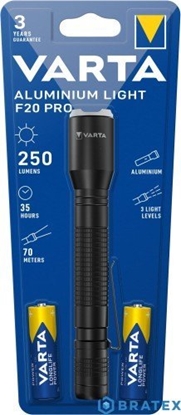 Attēls no Varta Taschenlampe Aluminium Light F20 Pro          2AA