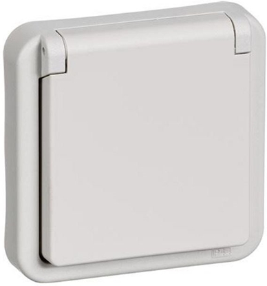 Picture of LAURITZ KNUDSEN Opus® 74 stikkontaktmed lampe2 polet med jordlysegrå