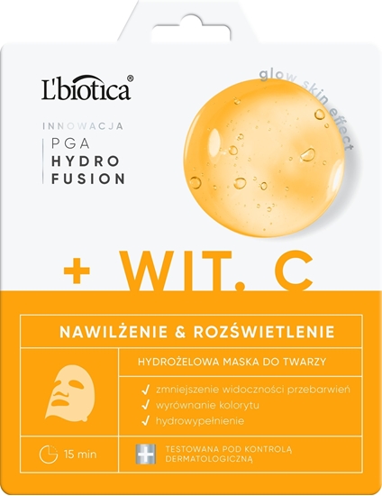 Picture of Lbiotica / Biovax L`biotica pga hydr fusion + witamina c hydroelowa maska do twarzy-nawilenie i rozwietlenie