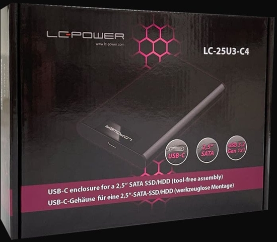 Picture of LC-Power 2,5'' SATA HDD-Gehäuse USB 3.2 Black LC-25U3-C4, USB-C, Bis zu 5 GB/s