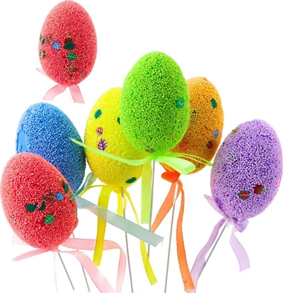 Attēls no Lean Jajka Wielkanocne Na Piku Druciku Kolorowe Listki Wstka Ozdoba 6szt