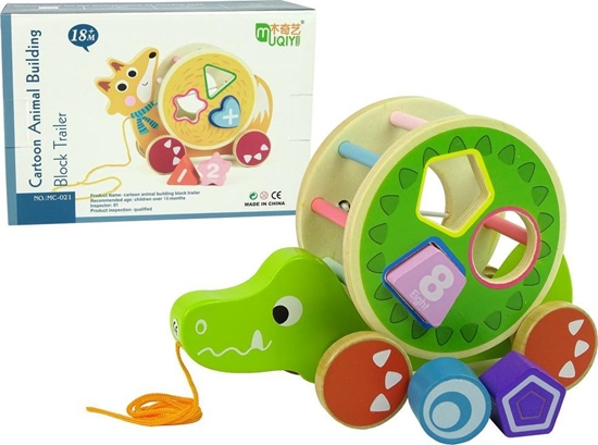 Изображение Lean Sport Krokodyl Zielony Do Cignicia Na Kókach Sorter Klocki Drewniane