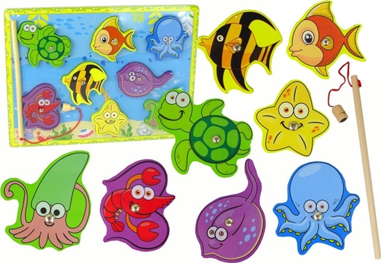 Picture of LeanToys Drewniany Zestaw Do owienia Zwierzt Morskich