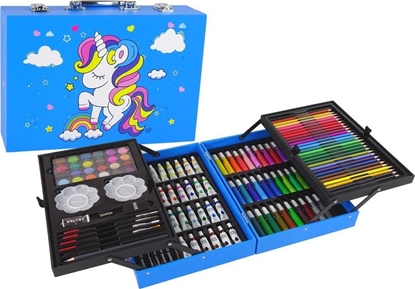 Attēls no LeanToys Duy Zestaw Artystyczny w Walizce 145 Elementów Jednoroec