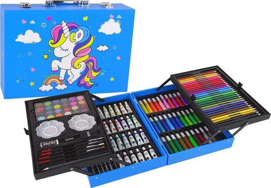 Picture of LeanToys Duy Zestaw Artystyczny w Walizce 145 Elementów Jednoroec
