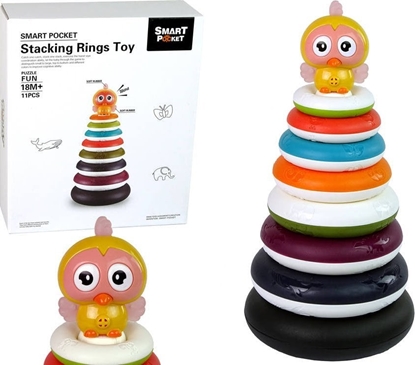 Изображение LeanToys Edukacyjna Piramidka z Obrczami Kóka Kaczuszka