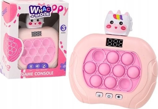 Picture of LeanToys Gra Pop-It Wac A Mole Jednoroec wiata Dwiki Róowa Sensoryczna