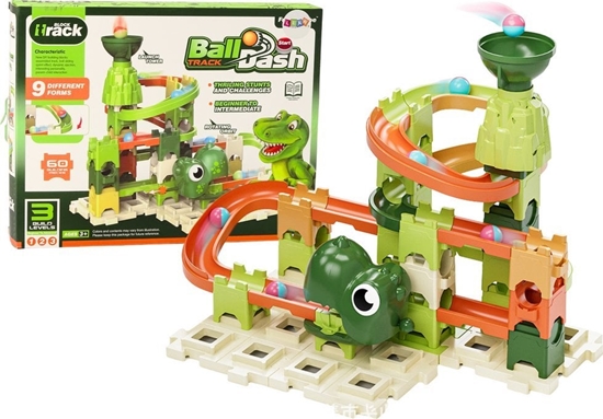 Picture of LeanToys Klocki Konstrukcyjne Tor Na Kulk Dinozaur 9 Poziomów 60 El